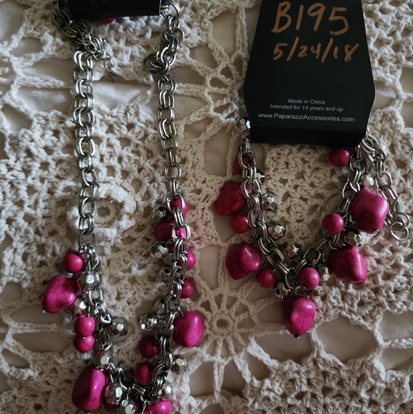 Paparazzi Practical Paleo Pink Stone Bracelet and Necklace Set - Picture 6 of 6